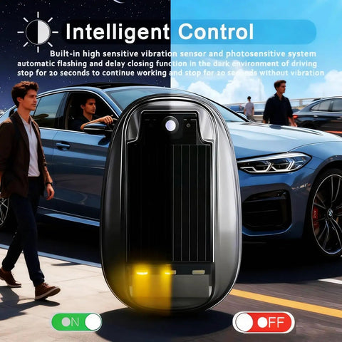 Lit Neon RGB Car Roof Strobe Lights For Cars Trucks SUVs Jeeps RVs Wireless LED Warning Lamps Solar Powered Or USB C Charge