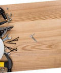 Heavy Duty Spring Plunger Pin With Indexing Lock For Cabinets And Shop Gear on a wooden work surface with tools.