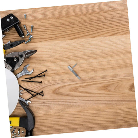 Heavy Duty Spring Plunger Pin With Indexing Lock For Cabinets And Shop Gear on a wooden work surface with tools.