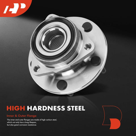 Two Front Wheel Bearing And Hub Assembly Fits Dodge Ram 1500 1994 1999 5 Lug 4WD With Rear ABS Durable Heavy Duty Direct Fit Bolt On