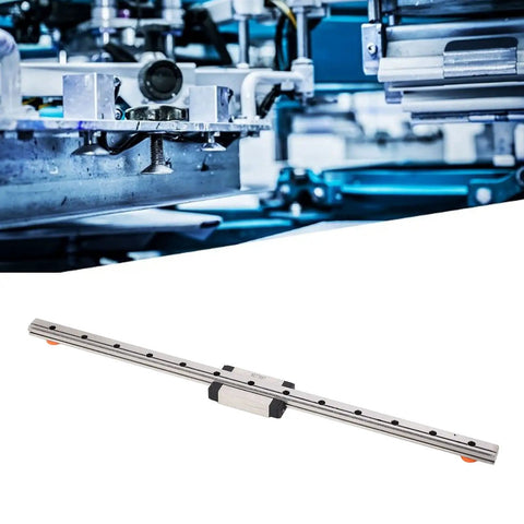 Compact Lightweight Linear Guide Rail MGN7H Bearing Steel For CNC Machines And Injection Machines, High Precision Motion Guideway, Durable Construction, Easy Install, Space Saving Design, Smooth, Quiet Operation, shown with CNC motion system.