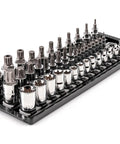 43-Piece Drive Torx And External Star Socket Set With Rails For Auto Repair, Garage Grade Gear On Black Tray