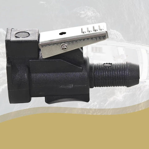 Three Eighths Inch Fuel Line Connector for Outboard Motors Quick Connect with metal clamp, weatherproof marine hose fitting 10mm
