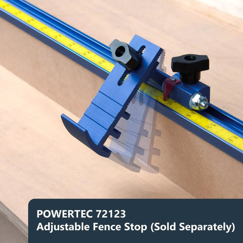 Twenty Four Inch T Track Fence Cap For Miter Saws And Router Tables configuring precision cuts with adjustable fence stop.