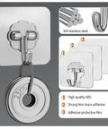 Heavy Duty Self Adhesive Hooks 27 Pack Up To 25 Lb Capacity Stainless Steel Sticky Hangers for Towel Bath Ceiling and Wall Use