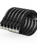 Cat6 Ethernet Patch Cable 1.5Ft 6 Pack Flat Network Cables Snagless RJ45 Connectors Black High Speed Gigabit Cable
