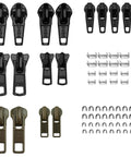 All In One Zipper Repair Kit With Replacement Sliders Pulls And Stoppers For Universal Zippers Including Size 3 And 5 Quick Fix