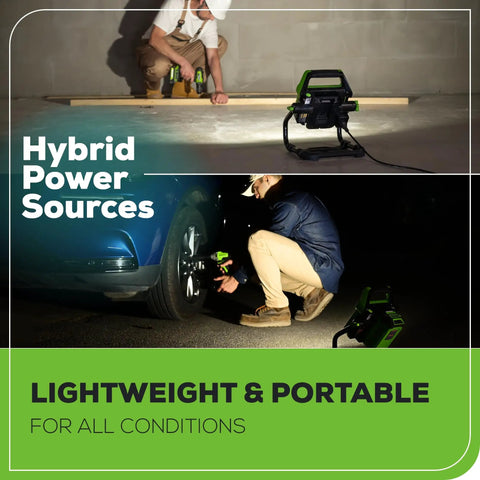 40V 2000 Lumen LED Work Light With 360 Degree Rotating Head Tripod Mountable Portable Indoor Outdoor Flood Light illuminating work areas