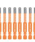 JOERIC orange dry diamond drill bit set, 10 pcs with hex shank, 3/16 in (5 mm) bits and storage bottle