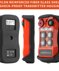 Two Speed Wireless Crane Remote Control Kit for 12-24V Systems with FHSS Technology, Ultra Stable Signal, Lag Free Commands, Heavy Duty Lifting Receiver Transmitter for Construction Equipment, red transmitter
