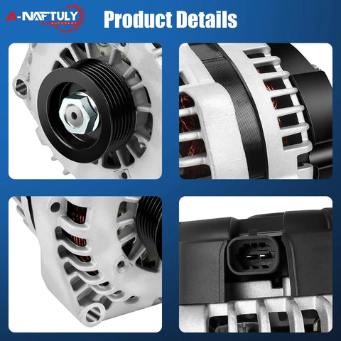 Close-up of Beefed Up Alternator Replacement For 2007 To 2014 Chevy Tahoe Suburban 1500 2500 Silverado 1500 2500