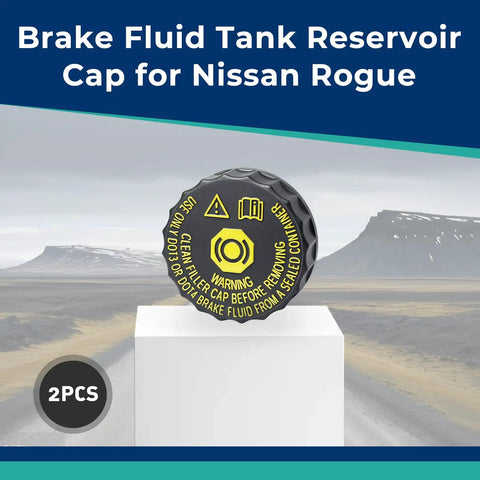 Nissan Rogue Brake Fluid Reservoir Cap 2 Pack For 2015 To 2023 Rogue And 2017 To 2021 Rogue Sport Replacement Cap on pedestal