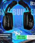 Cap Mounted Ear Muffs For Hard Hats With 29dB SNR Adjustable Helmet Attachments Black Safety Earmuffs Lets You Rock Out To Tunes Hands Free With Smartphone While You Work Great Hearing Protection