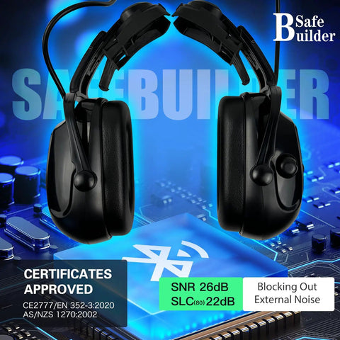 Cap Mounted Ear Muffs For Hard Hats With 29dB SNR Adjustable Helmet Attachments Black Safety Earmuffs Lets You Rock Out To Tunes Hands Free With Smartphone While You Work Great Hearing Protection