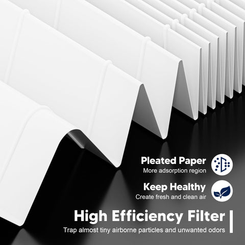 Close-up of pleated Replacement Filter H for Winix 5500-2 AM80 PlasmaWave Air Purifier showing paper texture and design.