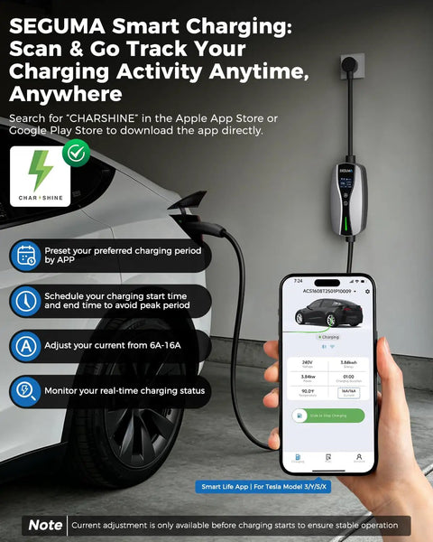 Next Level Nacs Station For Tesla Drivers Featuring Hella Fast Level One And Two Charging With Smart App Control and ETL Certified charging monitor.