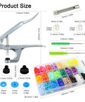 Complete Snap Button Kit With Pliers And Tools 360 T5 Plastic Snap Buttons In 24 Colors with screwdriver and awl