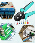 Ferrule Crimping Tool Kit With 1200 Ferrules And Insulated Wire Terminals Self Adjusting Ratchet Wire Crimper For AWG 23 To 7