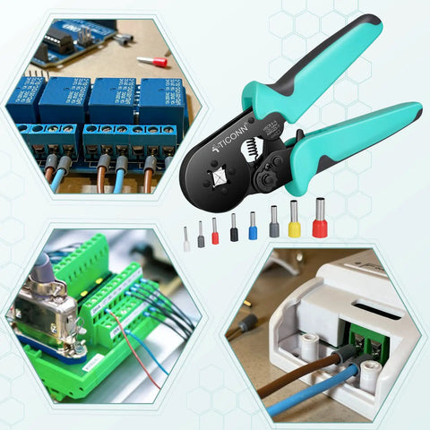 Ferrule Crimping Tool Kit With 1200 Ferrules And Insulated Wire Terminals Self Adjusting Ratchet Wire Crimper For AWG 23 To 7
