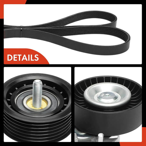 Details of Serpentine Belt Drive Kit For Mercedes Benz Vehicles Like C300 C350 E350 E550 GLK ML S CLS SL SLK R CL550 G550