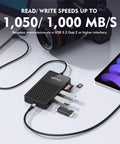 Ultra Fast 1TB Portable SSD With All In One USB C Hub And SD And TF Card Reader Dock For Phones Tablets Computers And More USB 3.2
