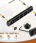 Aluminum Single Sided Picatinny Rail System In 3 5 7 9 11 And 13 Slot Sizes with 13 T Nuts Screws 3 Allen Wrenches installation guide