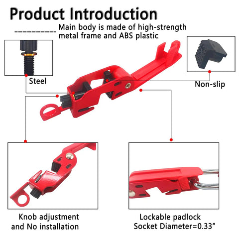 Red Circuit Breaker Lockout Kit for 110-240V Standard Single and Double Toggles, OSHA Compliant Electrical Box Lockout With Lock