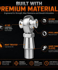 Built Tough Three Quarter Inch Heim Joint Rod End Kit With 4130 Chromoly Bodies And 52100 Steel Balls, showcasing durable materials and design.