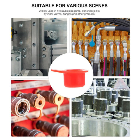 Red PVC Internal Thread Dust Plugs Caps Oil Resistant Rubber Cylinder Hole Plugs For Industrial And Scientific Use 200 Pack