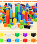 300 Piece Colorful Counting Cubes Set for Math Manipulatives, Plastic Connecting Blocks in stacks and arrayed by color