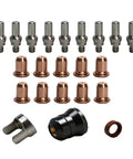 Electrode and Shield Cap Swirl Ring Kit for IPT60 IPTM60 IPT40 PT40 Plasma Torches 23 Piece Replacement Set With Electrodes Nozzles