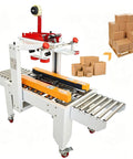 HayWHNKN Automatic Carton Sealer Box Taping Machine For Industrial Warehouse Packaging With Durable Conveyor 3.15 To 11.8 Inch Width And 180 Watts 110 Volt, showing conveyor and tape mechanism.