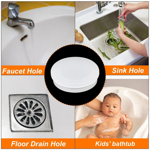 Rock Solid Clear Premium Silicone Snap In Locking Hole Plugs For Cabinet Panel Bulkhead And Furniture Hardware With Slick Fit Waterproof Seal Round Grommet_caps in various applications including faucet, sink, and floor drain holes.