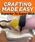 Person using UV Resin Kit For Quick Bonding And Home Repairs Liquid Plastic Welder Cures With UV Light Instant Glue on ceramic angel figurine
