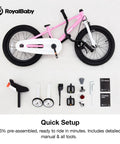 12 Inch Kids Bike For Toddlers Girls Learning Bicycle With Training Wheels Easy Peasy Assembly components laid out