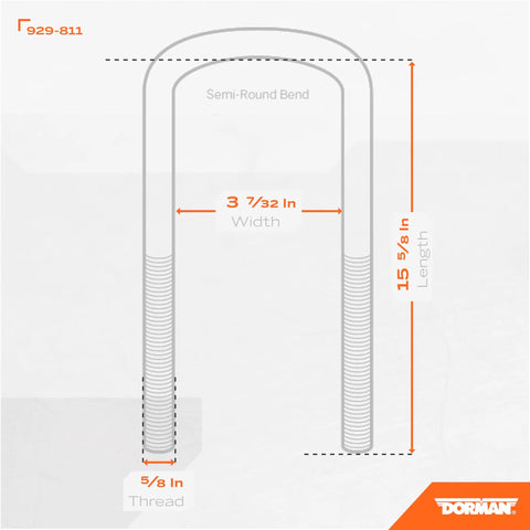 Rear Leaf Spring Axle U Bolt Kit For Ford Models Heavy Duty Steel Hardware dimensions diagram with measurements