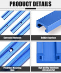 4 Pack 48 Inch T Track Kit For Woodworking With Intersection Kit And Predrilled Mounting Holes Includes Screws Aluminum Universal T Rail Accessory Blue details