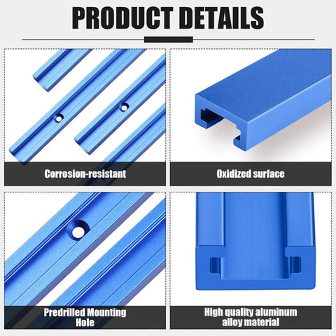 4 Pack 48 Inch T Track Kit For Woodworking With Intersection Kit And Predrilled Mounting Holes Includes Screws Aluminum Universal T Rail Accessory Blue details
