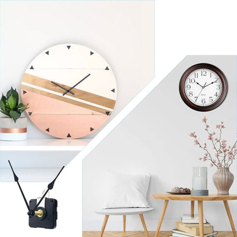 Quartz Long Shaft Clock Movement Kit For DIY Wall Clocks Easy Install, 31mm Shaft, 24.6mm Thread, Jump Second Mechanism shown in use