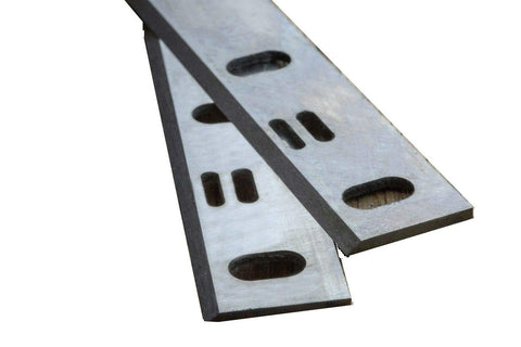 Premium Six Inch Jointer Blades Set Of Two Top Shelf HSS T1 Steel Woodworking Knives, 6x2.5 inches, precision cutter design.