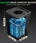 7-gallon bucket of Deep Water Culture Hydroponics Grow System With Top Drip Kit For Home Growers showing water capacity
