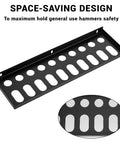 Heavy Duty Screwdriver And Pliers Organizer Wall Mount Rack For Workshop Garage Or Home, black metal design shown.