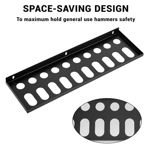Heavy Duty Screwdriver And Pliers Organizer Wall Mount Rack For Workshop Garage Or Home, black metal design shown.
