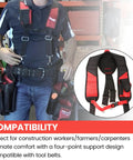 Man wearing 48-22-8145 Heavy Duty Padded Suspension Rig Replacement Backing For Tool Belts And Bags with four-point support design.