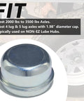 2PCS Heavy Duty Trailer Hub Cap Dust Caps 1.98 Inch Bolt Metal Axle Wheel Bearing Covers Galvanized And Corrosion Resistant