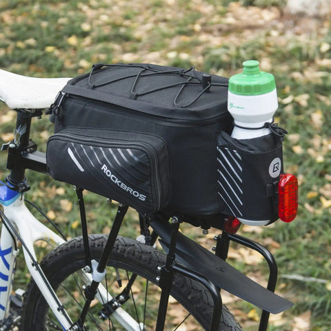 13L Expandable Bike Rack Bag With Rain Cover Rear Trunk Pannier For E Bikes And City Rides Haul All The Gear side view