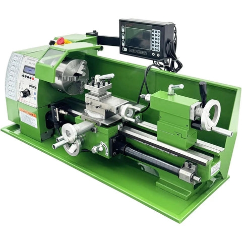 Heavy Duty 8X16 Benchtop Metal Lathe With 1100W Motor Slick Variable Speed 50 To 2500Rpm Digital Readout metric imperial setup