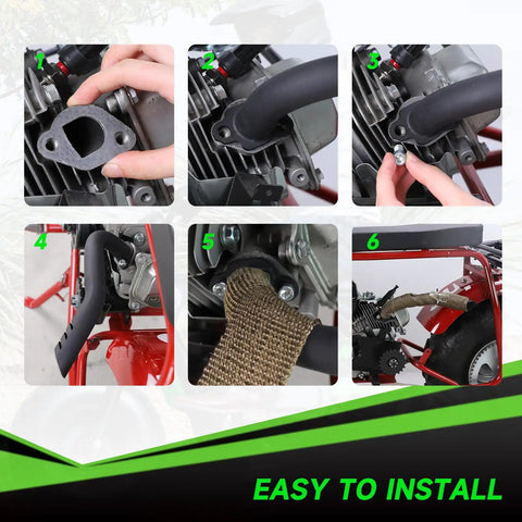 Exhaust Pipe Kit For Predator 212cc And GX Engines Fits Coleman Mini Bike CT200U EX BT200X Baja Warrior Installation Steps