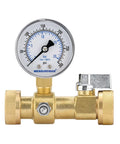 Air to Water Pressure Test Gauge 2 Inch Dial 0 to 300 Psi Leak Detector Kit 1/4 Npt 3/4 Female Hose Conn for Smooth Hydrotesting and Pro Plumbing Installations that deliver Sweet Accuracy and Badass Reliability on Every Job with brass body and clear dial.