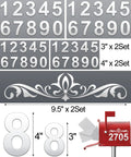 Reflective Outdoor Mailbox Numbers Set 0-9 Waterproof White Self-Adhesive Addresses For Mailbox Door Wall Signage 6 Sets